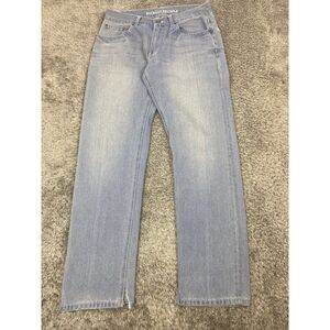 Indigo People Jeans Mens 33x32 Light Wash Straight Leg Stretch Denim
